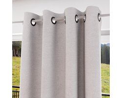 Isolerend gordijn met ogen - 100% ondoorzichtig - 135 x 300 cm - wit
