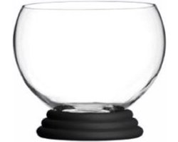 ITALESSE SFERA SET VAN 6 LAGE DRINKGLAZEN OP RUBBER VOET ZWART 580ML