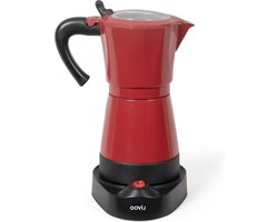 Italiaans elektrisch koffiezetapparaat DOD117RC - Rood en zwart metaal - 300 ml - 6 kopjes - 480 W