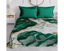 Italiaanse Franse Bedcover Luxe Groen Marmer 100% Katoen Lente Zomer