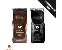 Italiaanse Koffiebonen Proefpakket - Lollo Caffe Nero en Classico - 2 x 1kg - Voor Delonghi, Siemens, Jura, Moccamaster, Krups, Philips, Sage koffiezetapparaten - uit Napoli