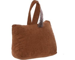 ITEM Deurstopper Rib - met kwast - bruin - polyester - 15 x 8 x 14 cm - 1 kg