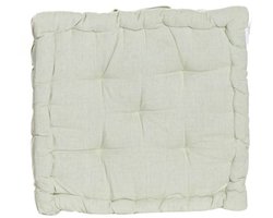 ITEM Vloerkussen Kenya - lichtgroen - katoen - 40x40x8 cm - extra dik zitkussen - met hengsel