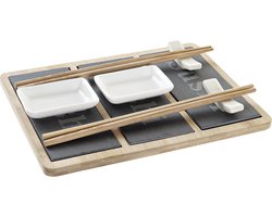 Items 7-delige sushi serveer set - bamboe - voor 2 personen - Sushi servies