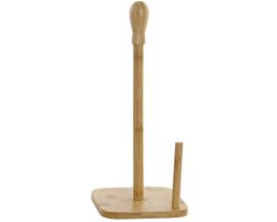 Items Keukenrol houder - bamboe hout - 15 x 34 cm - papier rollen dispenser