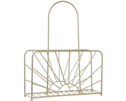 Items Lectuurbak Magazines - voor tijdschriften/kranten/boek - goud - metaal - 32 x 11 x 41 cm - naast bank/stoel - verhoogd