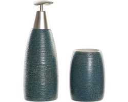 Items Zeeppompje - incl. beker - blauw - polystone - 11 cm - badkamer accessoires