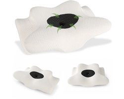 ITMALIVING® Luna Vlinderkussen - Ergonomisch Hoofdkussen voor Nekklachten - Traagschuim - Memory Foam - 2 Hoogtes - Anti Snurk Kussen