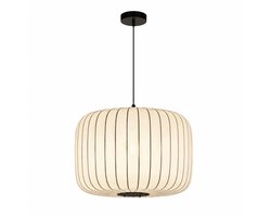 ITRONIQ Japandi Hanglamp 42 cm – Zijden Hanglamp Eetkamer & Woonkamer – Handgemaakt - E27 – Verstelbaar – Scandinavisch – Crème