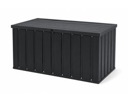 ITRONIQ Opbergbox Tuin 380 Liter – Metalen Tuinkussenbox 129x67x65 CM – Waterbestendige Opbergkist Voor Tuinkussens – Antraciet