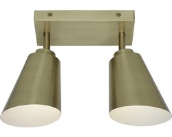 it's about RoMi - Bremen - Plafonniere - ijzer -  2-kap - rechthoek - goud - 30x16x24cm/kap