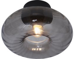 it's about RoMi - Brussels - Plafondlamp - glas -  rond - antraciet - dia.27x14cm