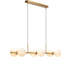 it's about RoMi Hanglamp Carrara - Goud/Wit - 105x30x12cm - 6L - Modern,Luxe - Hanglampen Eetkamer, Slaapkamer, Woonkamer