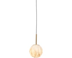 it's about RoMi Hanglamp Carrara - Goud/Wit - Ø16cm - Modern,Luxe - Hanglampen Eetkamer, Slaapkamer, Woonkamer