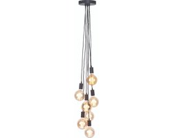 it's about RoMi Hanglamp Oslo - Zwart - 35x35x150cm - 7L - Modern - Hanglampen Eetkamer, Slaapkamer, Woonkamer