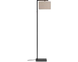 it's about RoMi Vloerlamp Boston - Zwart/Naturel - 30x32x160cm - Bohemian,Scandinavisch - Staande lampen voor Woonkamer - Slaapkamer