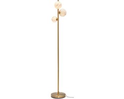it's about RoMi Vloerlamp Carrara - Goud/Wit - 30x30x160cm - 3L - Modern,Luxe - Staande lampen voor Woonkamer - Slaapkamer