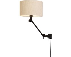 it's about RoMi Wandlamp Amsterdam - Naturel/Zwart - 65x32x45cm - Binnen Bohemian,Scandinavisch