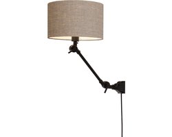 it's about RoMi Wandlamp Amsterdam - Taupe/Zwart - 65x32x45cm - Binnen Bohemian,Scandinavisch