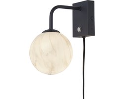 it's about RoMi Wandlamp Carrara - Zwart/Wit - 12x18x21cm - Binnen Modern,Luxe