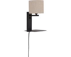 it's about RoMi Wandlamp Florence - Naturel/Zwart - 24x22x42cm - Binnen Modern,Scandinavisch