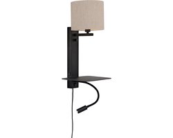 it's about RoMi Wandlamp Florence - Naturel/Zwart - 24x22x52cm - Binnen Modern,Scandinavisch