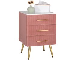 ItsIn® - Nachtkastje - 3 Lades - Roze - Commode - Dressoir - Opslag - Slaapkamer - Meubelen - Laadcapaciteit: 80 kg - 40,5x41x62