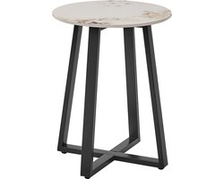IVINS - Bijzettafel - Zwart/Wit - Metaal