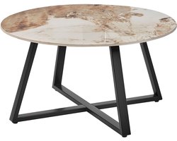 IVINS - Salontafel - Zwart/Wit - Metaal