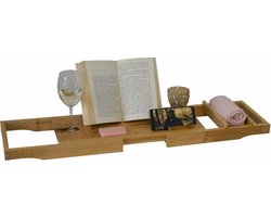 IVOL Bamboe badplank - Uitschuifbare badbrug - Badplank voor in bad met Tablethouder