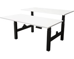 IVOL Elektrisch verstelbaar duo bureau 140x80 cm Two dual motor - Zwart met Wit