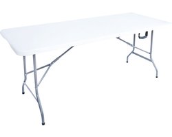 IVOL Vouwtafel 180x74x74 - Wit - Kunststof - Inklapbare plooitafel