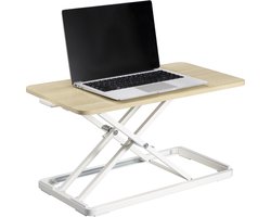 IVONO® Compacte Zit-Sta Bureau Verhoger in Hout - Ergonomische Desk Converter met 6 Verstelbare Hoogte-instellingen - Mobiele Inklapbare Laptop Tafel voor Flexibele Zit-Sta Werkplek - Geschikt voor Laptops tot 16 inch