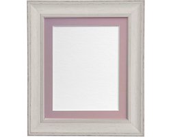Ivoor Grijze Fotolijst met Passe-Partout voor 20x15 cm Afbeelding - Vintage Stijl