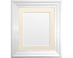 Ivoor Kleurige Fotolijst 40x50 cm met Vintage Zijprofiel