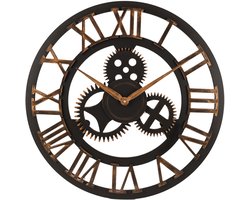 IvoQ Industriële Wandklok – 60 CM – XXL Klok – Geruisloos – Stoer & Stijlvol