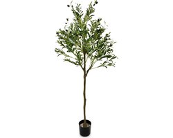IvoQ Kunst Olijfboom 150 cm - Onderhoudsvrij - Duurzaam & Veilig - Ideaal voor Interieur
