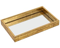 IvoQ Luxe Dienblad Goud met Spiegelbodem – 45 x 30 cm – Rechthoekig Decoratie Plateau – Hotel Chic & Antiek Design
