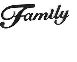 IvoQ Metalen 'Family' Muurdecoratie – Stijlvolle Metalen 'Family' Letters – Perfect voor Woonkamer, Hal of Keuken – Wanddecoratie Metaal – Zwarte Metalen 'Family' Letters