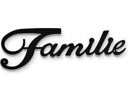 IvoQ Muurdecoratie Familie Zwart Metaal – Zwart Metalen Woord – Stijlvolle Wanddecoratie voor Thuis – Perfect voor Woonkamer, Hal of Gang – Zwarte Metalen Letters
