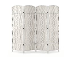 IvoQ Opvouwbaar Kamerscherm - 4 Panelen - 170 x 160 cm - Wit