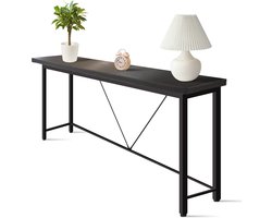 IvoQ Sidetable Zwart – Consoletafel – Haltafel – Industrieel - Smal & Stijlvol - 120x23x74