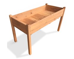 IvoQ Verhoogde Plantenbak – FSC Hout – Houten Kweekbak – Weerbestendig – 126x60x76 cm – Voor Balkon & Tuin