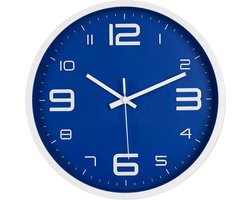IvoQ Wandklok Blauw - 30 cm - Stil Uurwerk - Moderne 3D Muurklok - Analoog - Goed Leesbaar