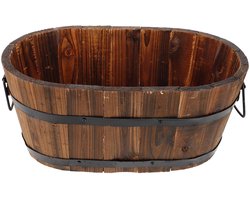 IWOWHERO Plantenbak van hout, klein vat, bloempot, plantenbak voor groenten, tuinbenodigdheden, plantenbakken - ShopVlot