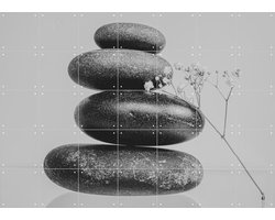 IXXI Balanced Zen, Sander van Laar - 140 x 100 cm - Gratis ophangtool - Grote wanddecoratie en posters - Minimalistisch, Fotografie, Woonkamer