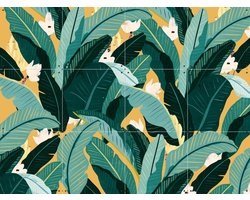 IXXI Banana Leaf Classic Yellow, Lotte Dirks - 80 x 60 cm - Gratis ophangtool - Grote wanddecoratie en posters - Illustraties, Speels, Decoratieve