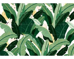 IXXI Banana Leaf Neutral White, Lotte Dirks - 140 x 100 cm - Gratis ophangtool - Grote wanddecoratie en posters - Digitale Kunst, Illustraties