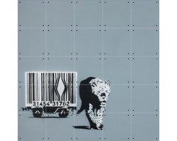 IXXI Barcode Leopard, Made by IXXI - 100 x 100 cm - Gratis ophangtool - Grote wanddecoratie en posters - Illustraties, Pop art, Street art