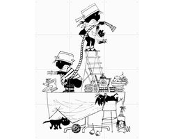 IXXI Brandweer, Fiep Westendorp - 60 x 80 cm - Gratis ophangtool - Grote wanddecoratie en posters - Speels, Cartoonesk, Illustraties, Kinderkamer